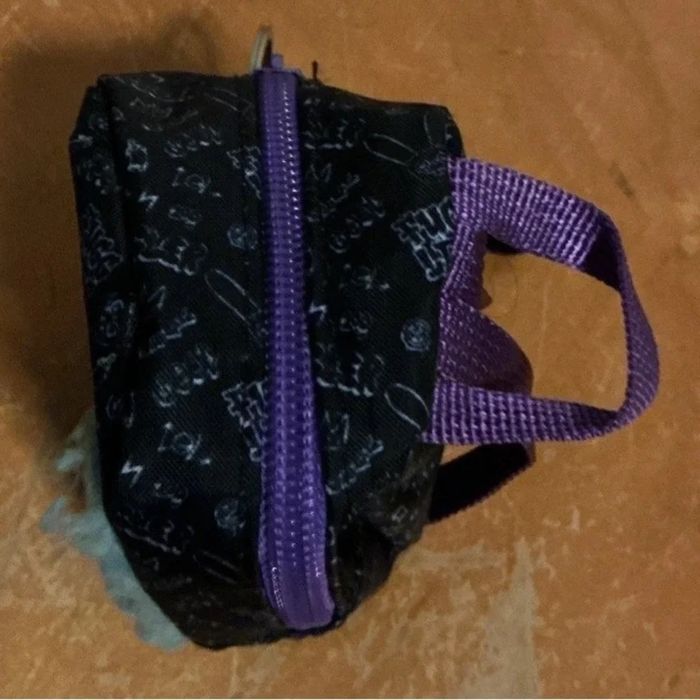 Fuggler Monster Mini Backpack Black Purple Blue with Handle & Zipper Closure